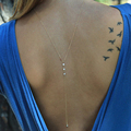 Wedding Back Necklace CZ Diamond Lariat Necklace Gold Drop Necklace For Women Body Necklace XL070