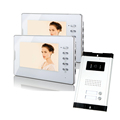 FREE SHIPPING 7 Color HD Apartment Wired Video Doorphone Doorbell Intercom 1IR camera 2 monitors for