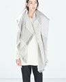 2016 za Winter Stripe Pattern Cashmere Women Brand Scarf Shawl Wrap