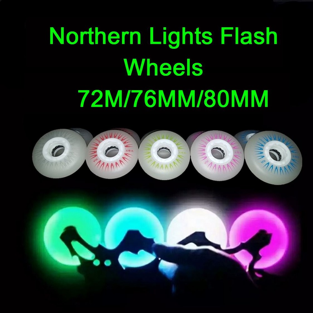 Image of 90A inline roller skates wheels PU flash roller Blade rodas Slalom Sliding Skates shoes Wheels-for-roller-skate Size 72/76/80mm