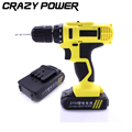 CRAZY POWER 21V 2 Speed 2 Batteries Electric Drill Lithium Cordless Drills Multi function Household Electric