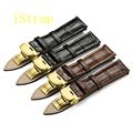 iStrap New Arrival Italian Calf Leather Watchbands Soft Hand Stitched S S Butterfly Clasp Bracelet Durable
