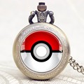 Hot Game Pokemon Go Figures PokeBall Pattern Quartz Pocket Watch Man Women Gift