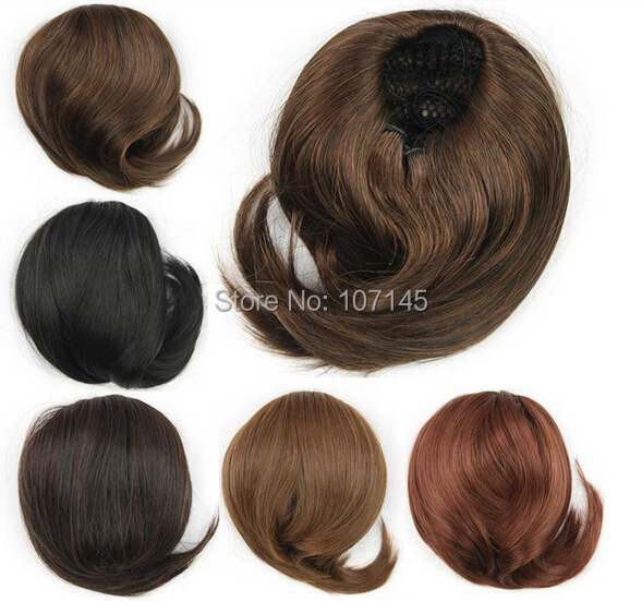 6 цвет невеста волосы булочка шиньон женщин инструменты для укладки высокое качество Bun парики девушки короткий синтетические волосы булочки хвост