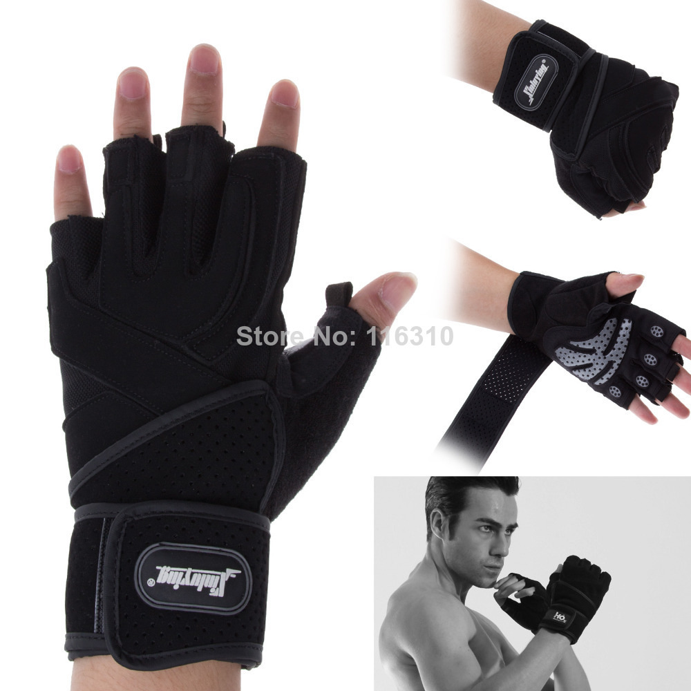 New 2014 Gym Body Building Training Grip Wrist Wrap Exercise Gym Weight Lifting Sport Mesh Half