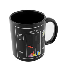 2015 Hot NEW Tetris Pattern Magical Heat Sensitive Color Change Water Milk Mug Coffee Cup