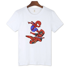 New Deadpool Short Sleeve T-Shirt Men White Dead Pool Cotton T Shirt Men Funny in Street Wear Style 3xl Cotton Tees Men