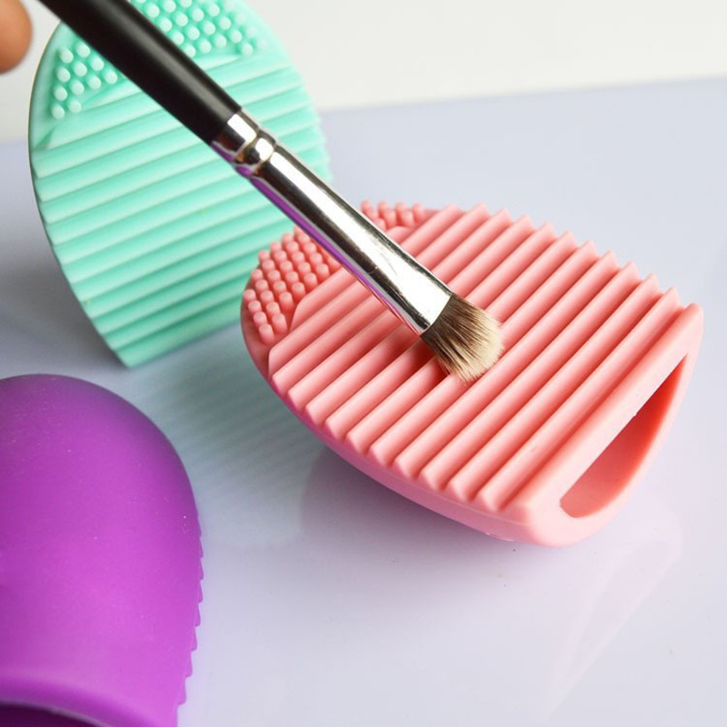 1Pcs Hot Sale 5 Colors Brushegg Clean Makeup Washing Brushes Silica Glove Scrubber Board Cosmetic Cl