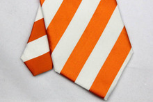 NT0102 Orange White Stripe Multicolor Smooth Jacquard Woven Classic Silk Polyester Man s Business Luxury Tie
