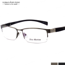 Modern Simplicity Design Half-rim Silver Color Metal Optical Frames With Light TR90 Temples SM4012