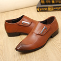 Men shoes causal shoe pointed toe big size 37 44 solid rubber microfiber leather shoes men