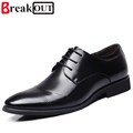 Break Out New Men Shoes for Men Dress Shoes Business Leather Wedding Shoes Lace Up Breathable