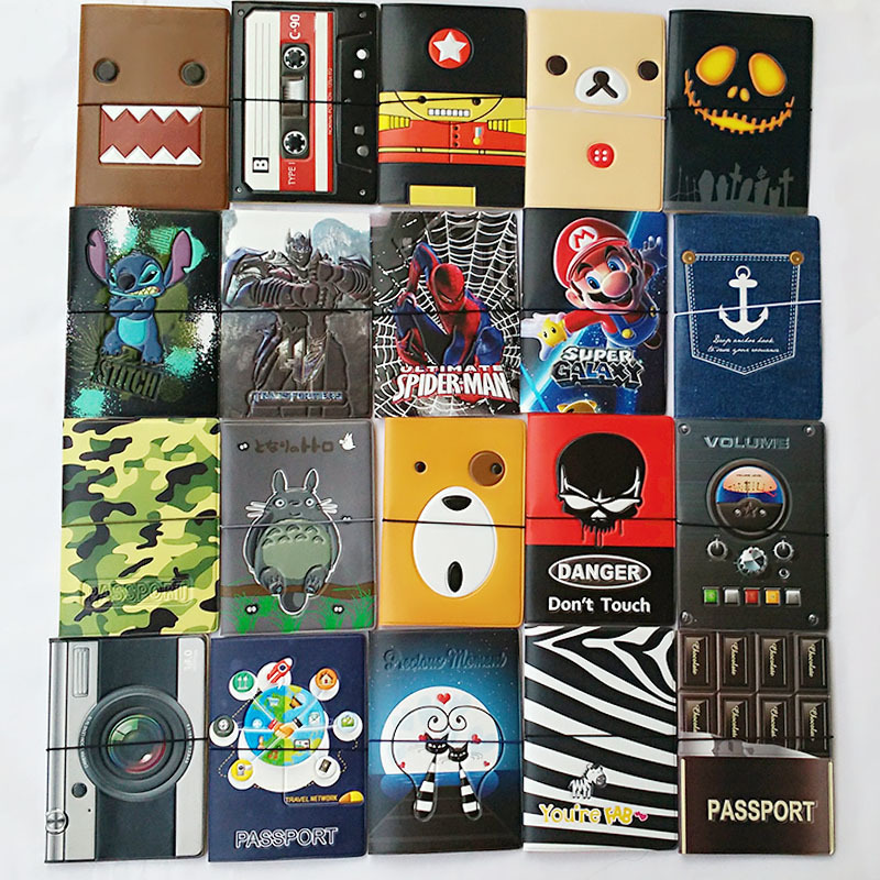 Image of New boys like cool cartoon passport holders, men travel passport cover, pvc leather 3D Design 22 different styles to choose