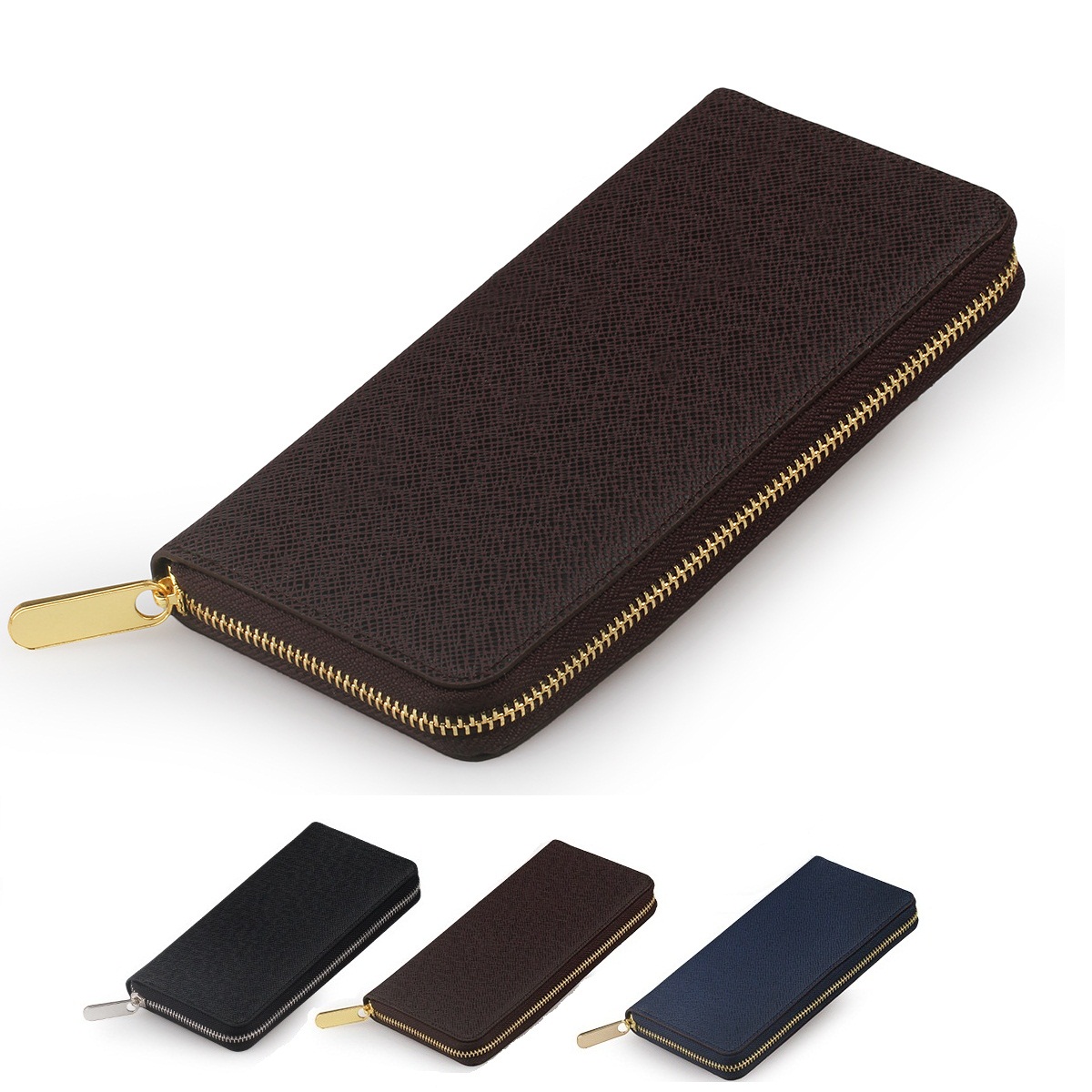 2015 genuine leather wallet factory direct top quality men business card holder long men wallets ...