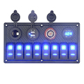 Marine Switch Panel Switches Waterproof Car Dual USB Charger Cigarette Lighter Socket Yacht RV Boat Rocker