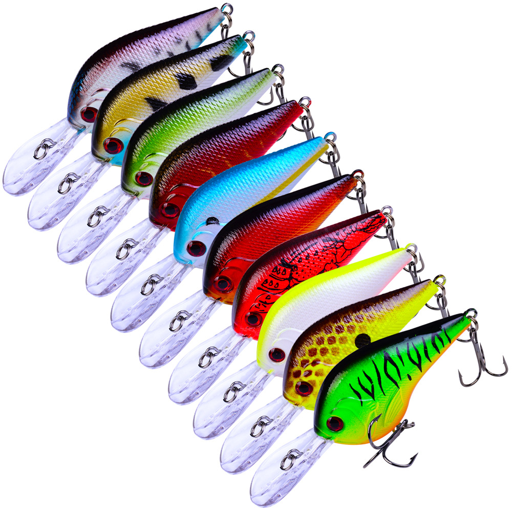 Details about / Fishing Bait 9.5cm 10Pcs Durable Plastic Hard Bait Lures Artificial Hard Bait
