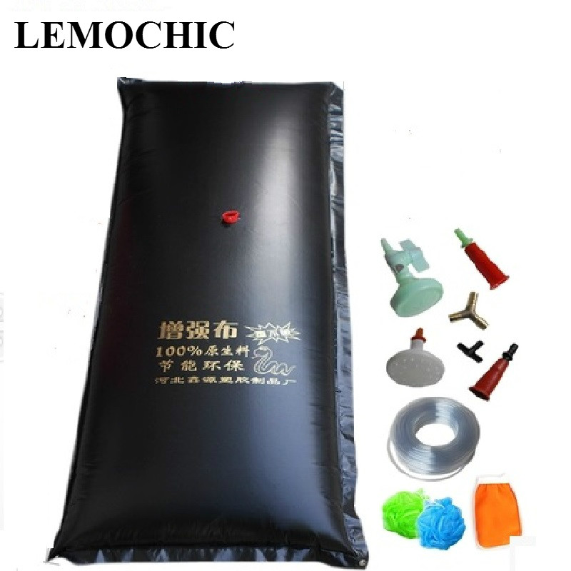 LEMOCHIC 190L Solar Energy Heated Camp Shower Bag Portable Outdoor High quality Camping Hiking Environment-friendly Water Bag