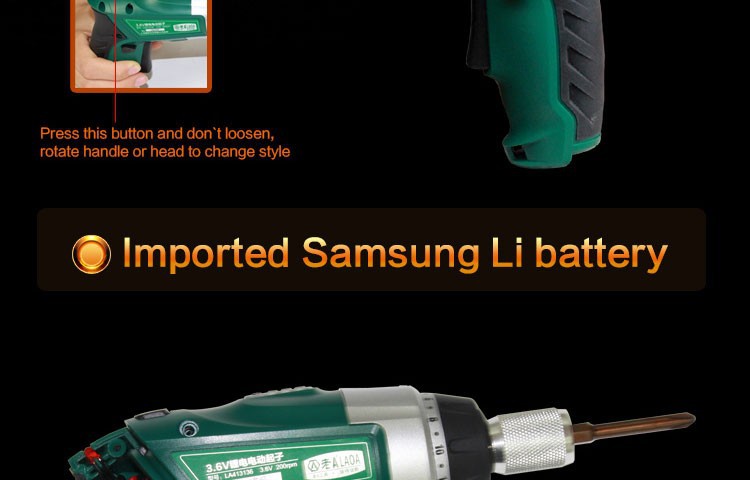 3.6V  Li-ion Battery Industrail Grade Waterproof  22 Gears  Electric Screwdriver set.+ 13pcs screwdriver bits set