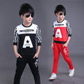 boys clothes Autumn children 2016 new boys tracksuit cotton Letter two piece clothing kids clothes suit