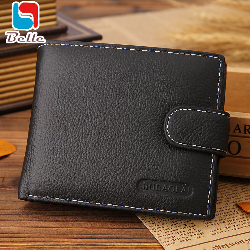 Image of Genuine leather Men wallets card holder men short wallets 2016 famous brand coin purse vintage dollar price clutch bag pocket -