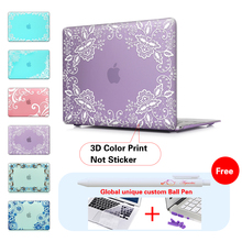 Lace Floral Fabric Matte Case For Apple Macbook Pro 13 Case Air 11 Pro 13 Retina 12 13 15 Laptop Bag For MacBook Air Pro Cover