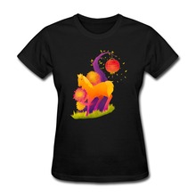 Exercise Year of the Horse / 2014 Ladies t-shirt New Coming O Neck Girl tshirt Cheap Price