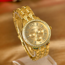 Promotion Geneva Brand Shiny Crystal watch women men fashion font b dress b font quartz wrist