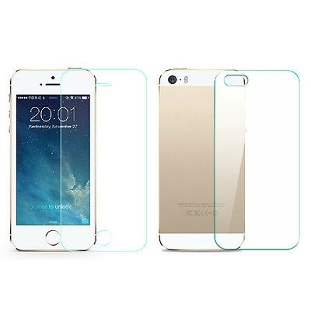 Image of 2 pcs/lot Front + Back pelicula de vidro Tempered Glass Screen Protector for iPhone 5s 5c 5 Anti-scratch 0.25D Protective Film