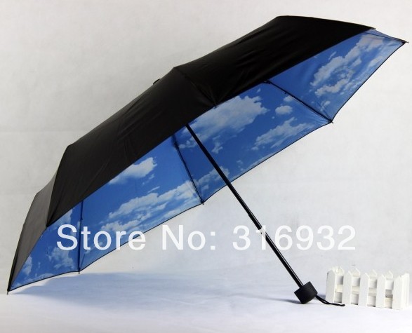 Super Anti uv Umbrella Blue Sky 3 Folding Creative...
