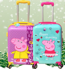 Дети тяга розовый поросенок сестра пепе PEPPA pig детские интернат багажа 20-inch колеса сопротивления коробки