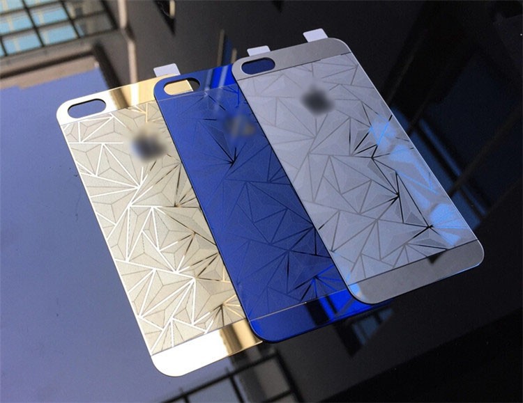 20pcs 3D Diamond colored mirror glass back + front film for iPhone 5 5S filmback phone Screen Protectors film foil explosion " Б