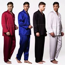  font b Mens b font Silk Satin Pajamas Set font b Pyjamas b font Set