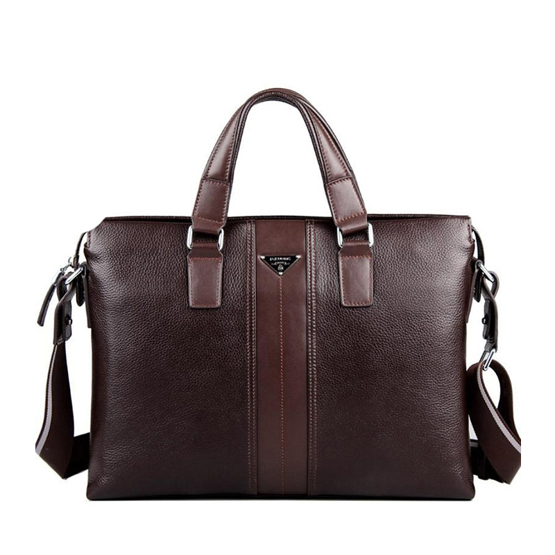 100 GENUINE LEATHER cowhide Shoulder leisure men s bag business messenger portable briefcase Laptop large Purse