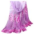 New Design Women Beautiful Rose Pattern Chiffon Shawl Wrap Wraps Scarf Scarves free shipping O27
