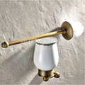 High grade Creative Wall Mounted Toilet Brush Holder Wall Mounted Brass Antique Bathroom Toilet Brush Rack