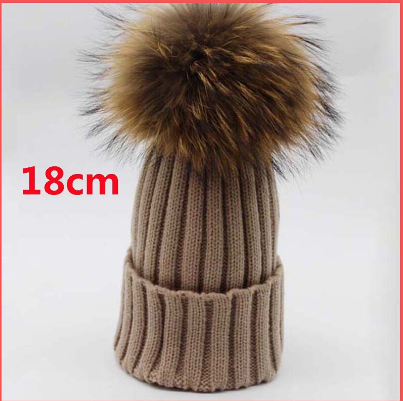 Oversized real raccoon ball Fox Fur hat bonnet wo...