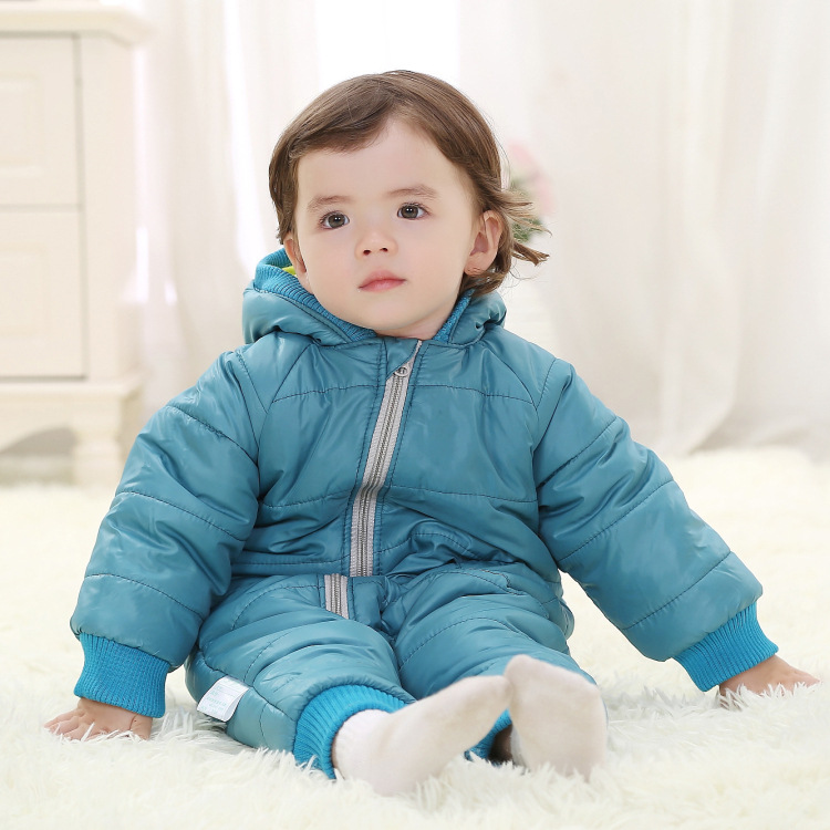 Baby snowsuit long sleeve infant romper toddler cl...
