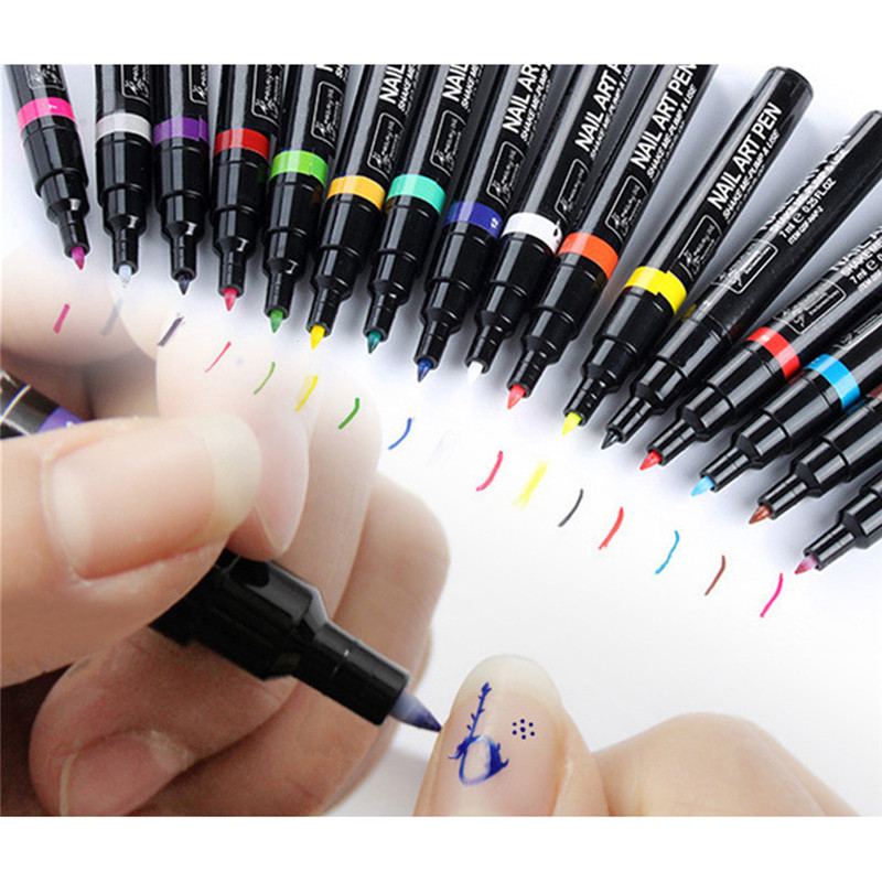 Image of 16 Colors Women Beauty Tools Matte Nail Art Pen Painting Design Tool Drawing For UV Gel Polish Manicure Vernis a Ongle BU181