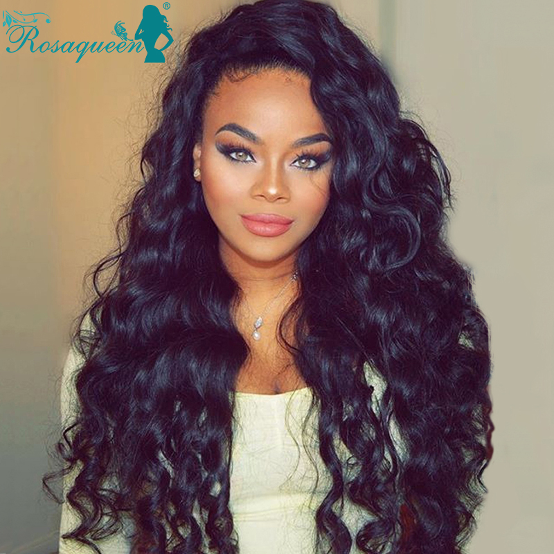 Image of 7A Glueless Full Lace Human Hair Wigs For Black Women Loose Curly Wave Lace Front Human Hair Wigs Brazilian Virgin Hair Lace Wig