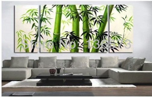 Handmade large canvas art cheap modern abstract bamboo canvas wall art landscape oil painting ...