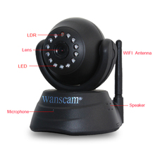 Wanscam P2P WiFi Megapixels HD 1280x720P Wireless Wired IP Camera Wirefree WLAN IR Cut Cam PanTilt