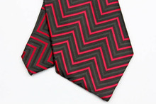 ST007 Fashion Jacquard Woven Silk Smooth Tie Gravata Black Red Stripes Neckties For Man Casual Business