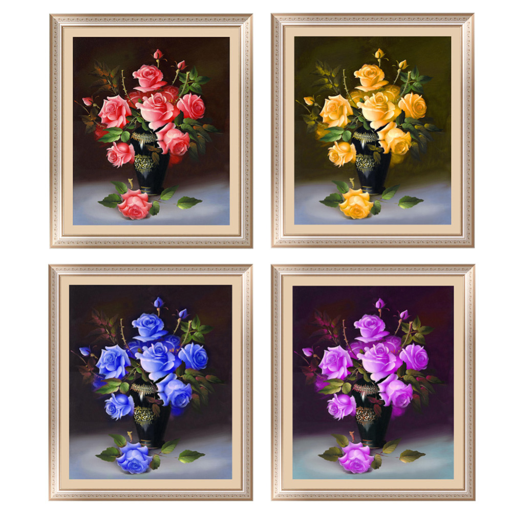 Image of DU# 40x46cm Creative new design 5D Rose Flower DIY Diamond Painting Cross Stitch Embroider for Home Decor Free Shipping