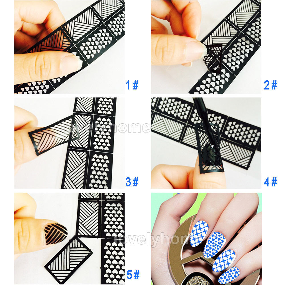 Image of HOT SALE Easy Stamping Tool Nail Art Template Stickers Stamp Stencil Guide Reusable Tips 24 Style For Choice