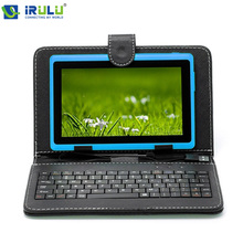 High End Brand IRULU 7″ Tablet PC 8GB Android 4.4 Quad Core 1024*600 HD A33 Dual Cam Factory Price Tablet w/Keyboard 2014 New