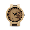 Deer Elk Head Bamboo Wood Watches Men s Luxury Quartz Watch Bobo Bird Brand Designer Leather