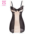 Pink Satin Black Transparent Mesh Plus Size Camisolas De Dormir Sexy Lingerie Women Night Dress Sleepwear