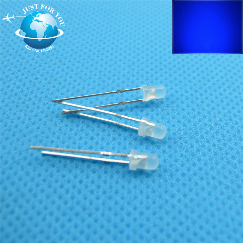 20 x LED 3mm Blue Diffused Ultra Bright Flat Top Wide Angle LEDs Light Lamp Car