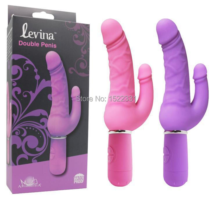 Image of NEW 30speeds silicone Double dildo penis Female masturbation vibrator strapon realistic dildos adult sex toys for women lesbian