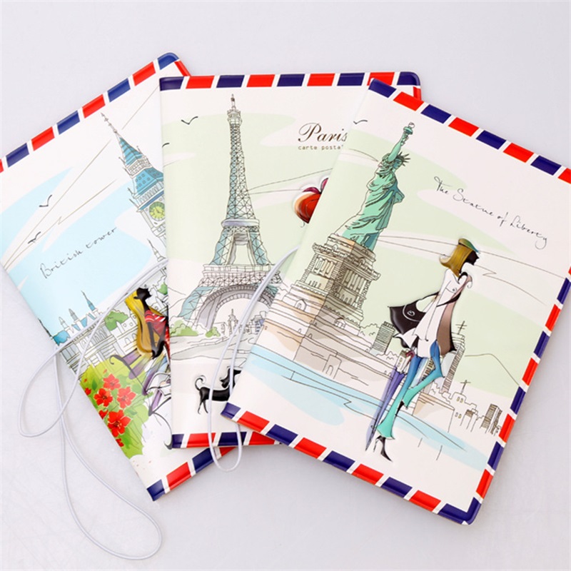 Image of Fashion Miss love travel Passport Cover ID Credit Card Bag 3D Design PVC Leather Business Card Holder Passport Holder 14*9.6CM